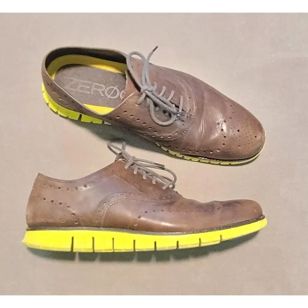 Cole Haan Men's‎ ZeroGrand Brown Wingtip Oxfords Sneakers Shoes Size 12 M